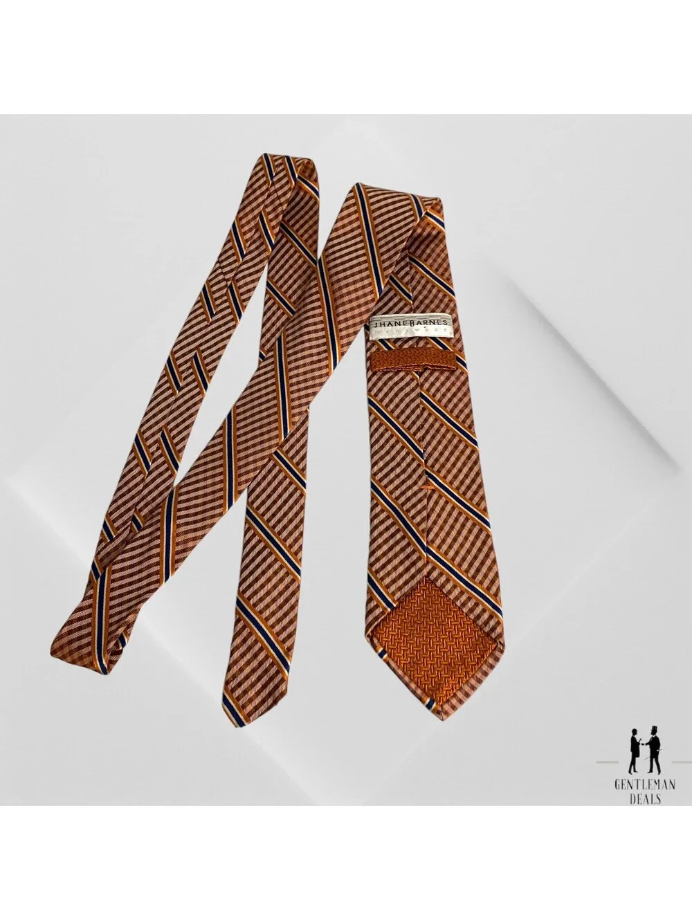 Jhane Barnes Neck Tie Mens Silk Jacquard Plaid Striped Woven Plaid 60 x3